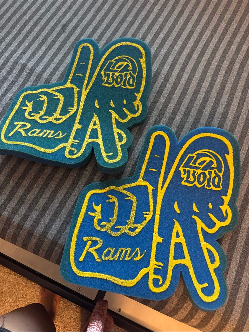Rams Foam Fan Hands - Blue and Yellow Set (2)
